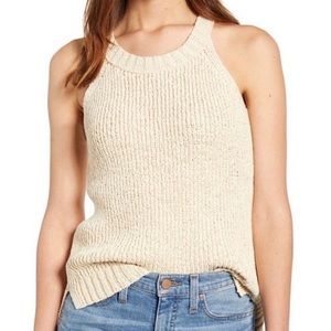 JCrew Point Sur Chunky Knit Beige Sweater Tank Beige Small